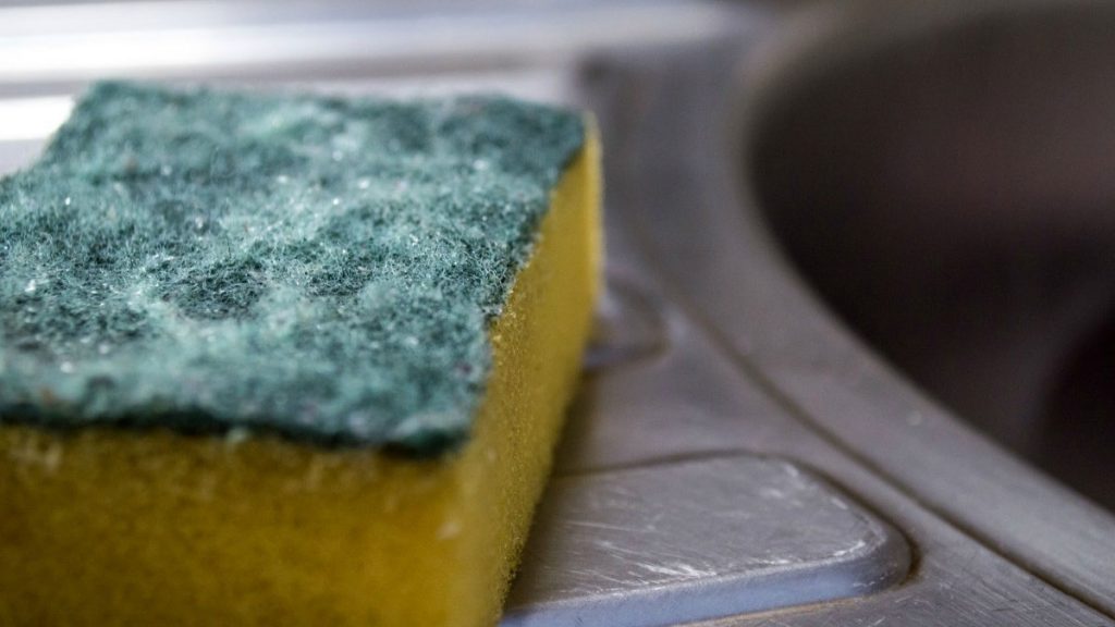 Cientista afirma que esponja de lavar pratos pode ser prejudicial à saúde por ser fonte de bactérias que passam para sua louça se ela não for devidamente cuidada.
